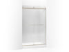KOHLER K-706014-L Levity Sliding shower door, 74" H x 44-5/8 - 47-5/8" W, with 1/4" thick Crystal Clear glass