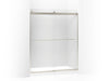 KOHLER K-706015-D3 Levity Sliding shower door, 74" H x 56-5/8 - 59-5/8" W, with 1/4" thick Frosted glass