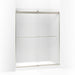 KOHLER K-706015-D3 Levity Sliding shower door, 74" H x 56-5/8 - 59-5/8" W, with 1/4" thick Frosted glass