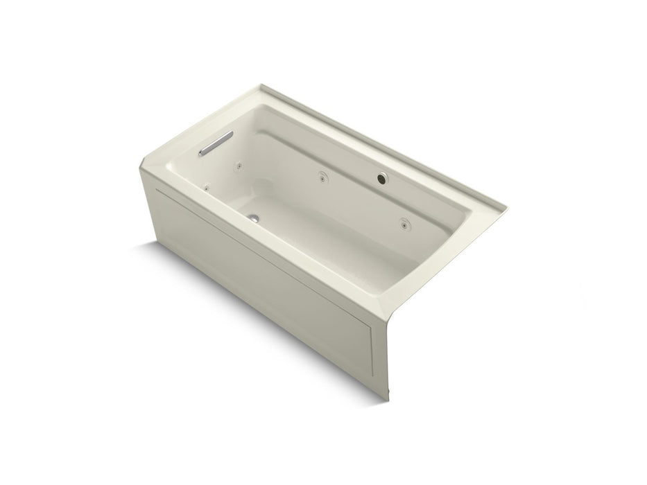 KOHLER K-1122-LAW Archer 60" x 32" alcove whirlpool bath with Bask heated surface, alcove left drain