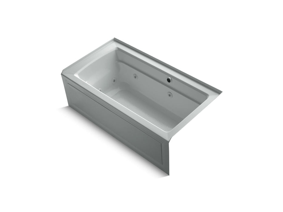 KOHLER K-1122-RAW Archer 60" x 32" alcove whirlpool bath with Bask heated surface, right drain