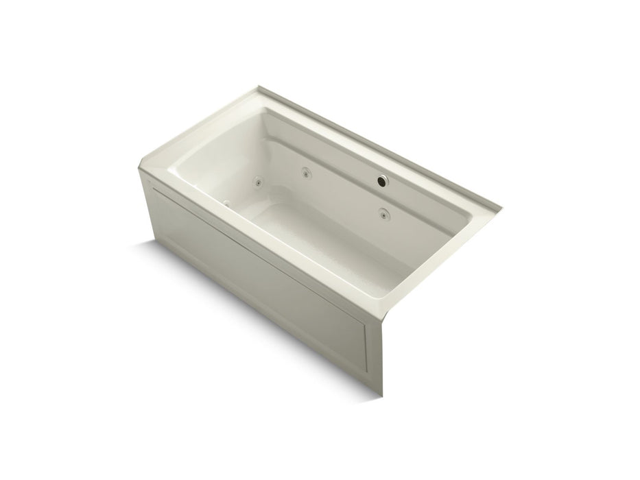 KOHLER K-1122-RAW Archer 60" x 32" alcove whirlpool bath with Bask heated surface, right drain