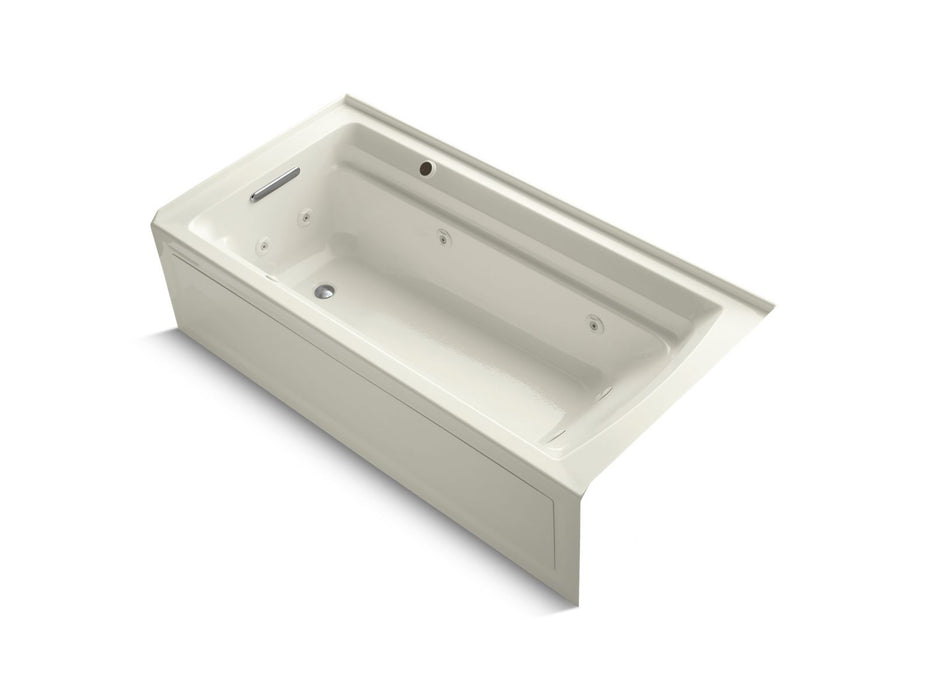 KOHLER K-1124-LAW Archer 72" x 36" alcove whirlpool bath with Bask heated surface, left drain