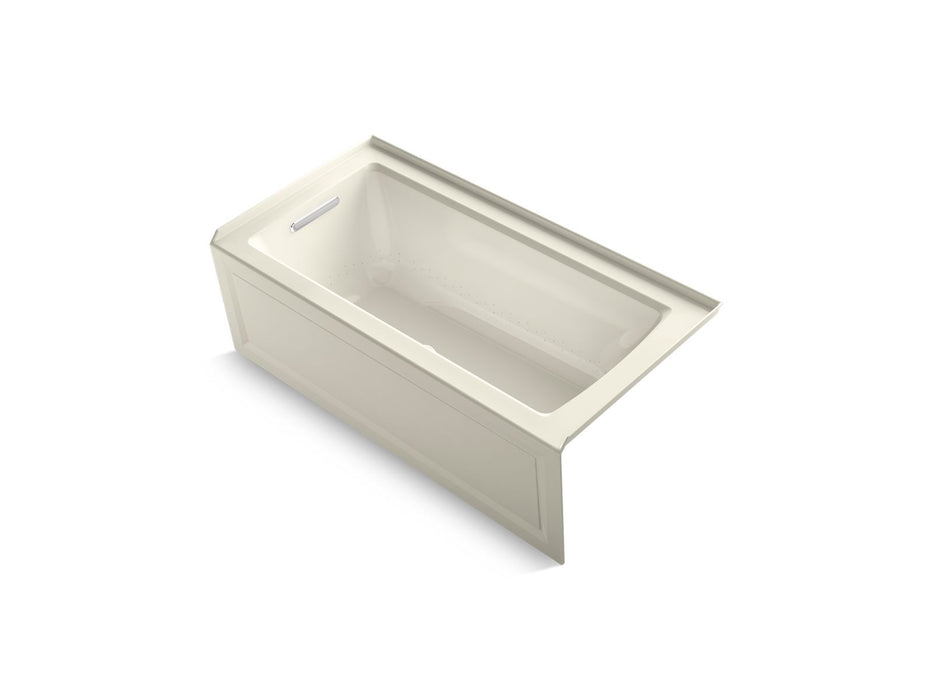 KOHLER K-1947-GHLAW Archer 60" x 30" integral apron Heated BubbleMassage air bath with Bask heated surface and left-hand drain