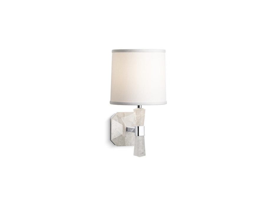 Kallista P33221-DWT-CP Counterpoint By Barbara Barry Rock Crystal Wall Sconce, Dove White Shade