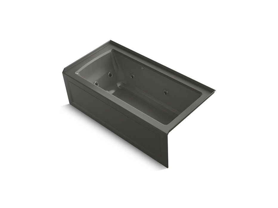 KOHLER K-1947-XGHRA Archer 60" x 30" alcove Heated BubbleMassage air bath and whirlpool, right drain