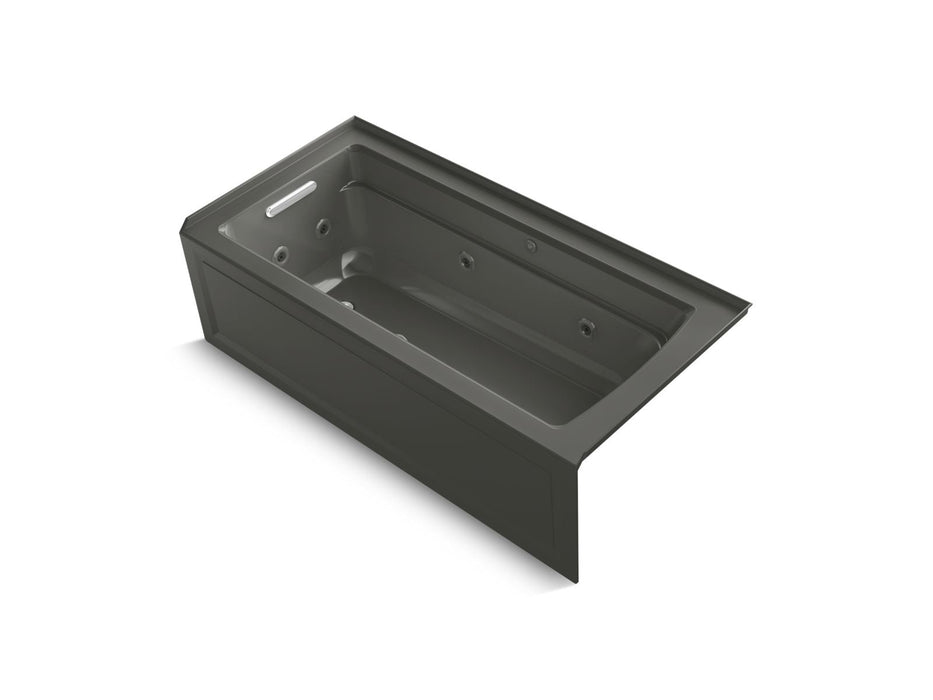 KOHLER K-1949-XGHLA Archer 66" x 32" alcove Heated BubbleMassage air bath and whirlpool, left drain