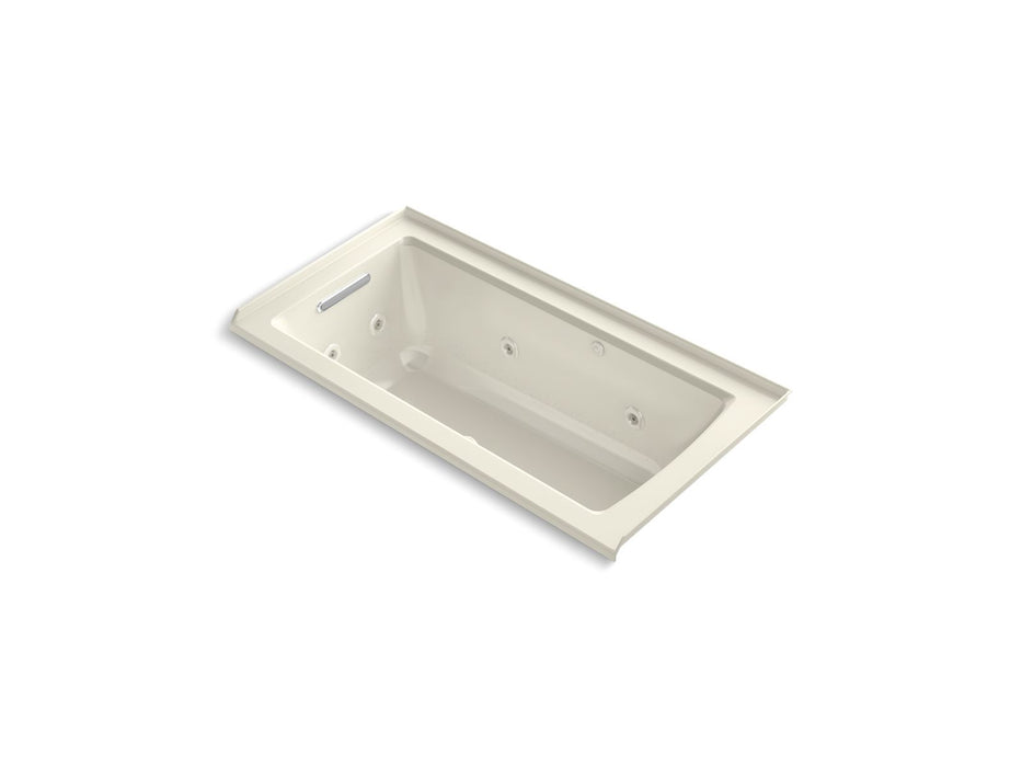 KOHLER K-1947-XHGHL Archer 60" x 30" alcove Heated BubbleMassage air bath and whirlpool, left drain