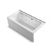 KOHLER K-1947-LAW Archer 60" x 30" alcove whirlpool bath with Bask heated surface, left drain