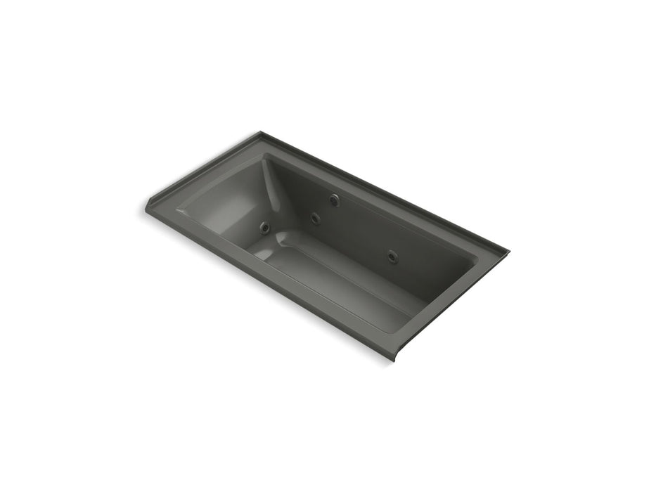 KOHLER K-1947-RW Archer 60" x 30" alcove whirlpool bath with Bask heated surface, right drain
