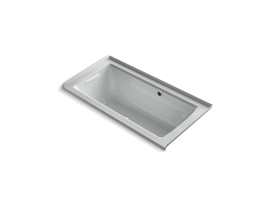 KOHLER K-1947-GHLW Archer 60" x 30" alcove Heated BubbleMassage air bath with Bask heated surface, left drain
