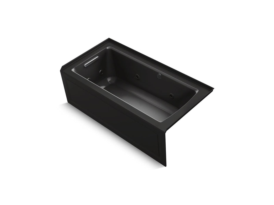 KOHLER K-1947-LAW Archer 60" x 30" alcove whirlpool bath with Bask heated surface, left drain