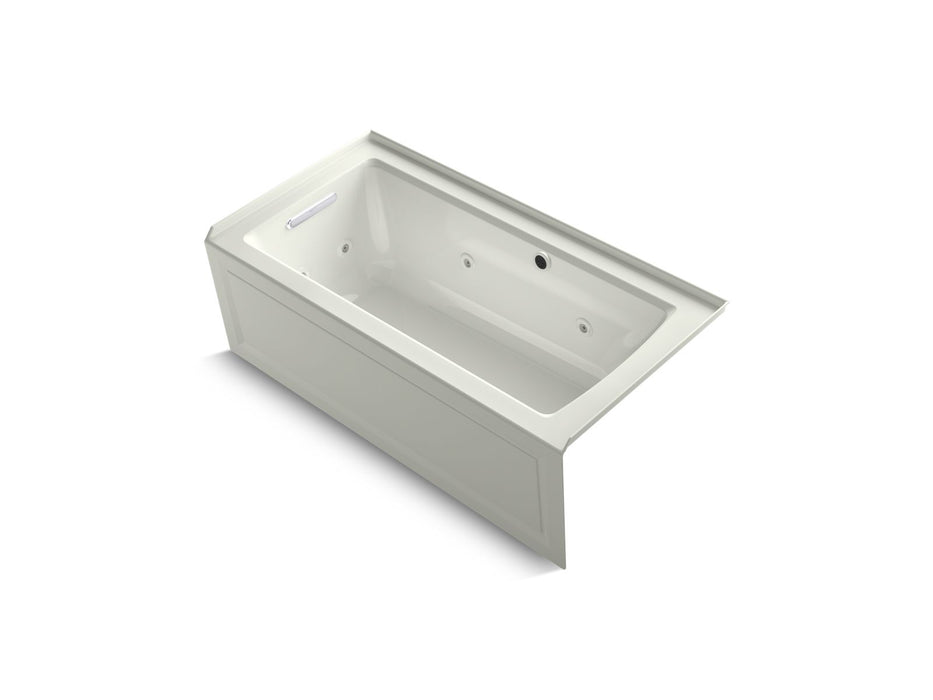 KOHLER K-1947-LAW Archer 60" x 30" alcove whirlpool bath with Bask heated surface, left drain