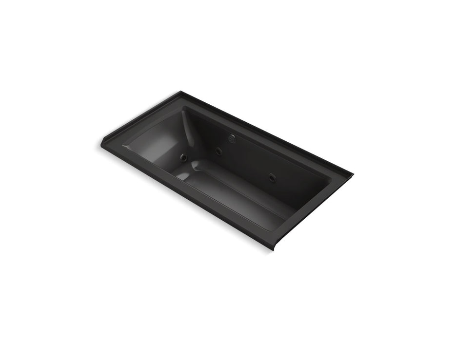 KOHLER K-1947-RW Archer 60" x 30" alcove whirlpool bath with Bask heated surface, right drain
