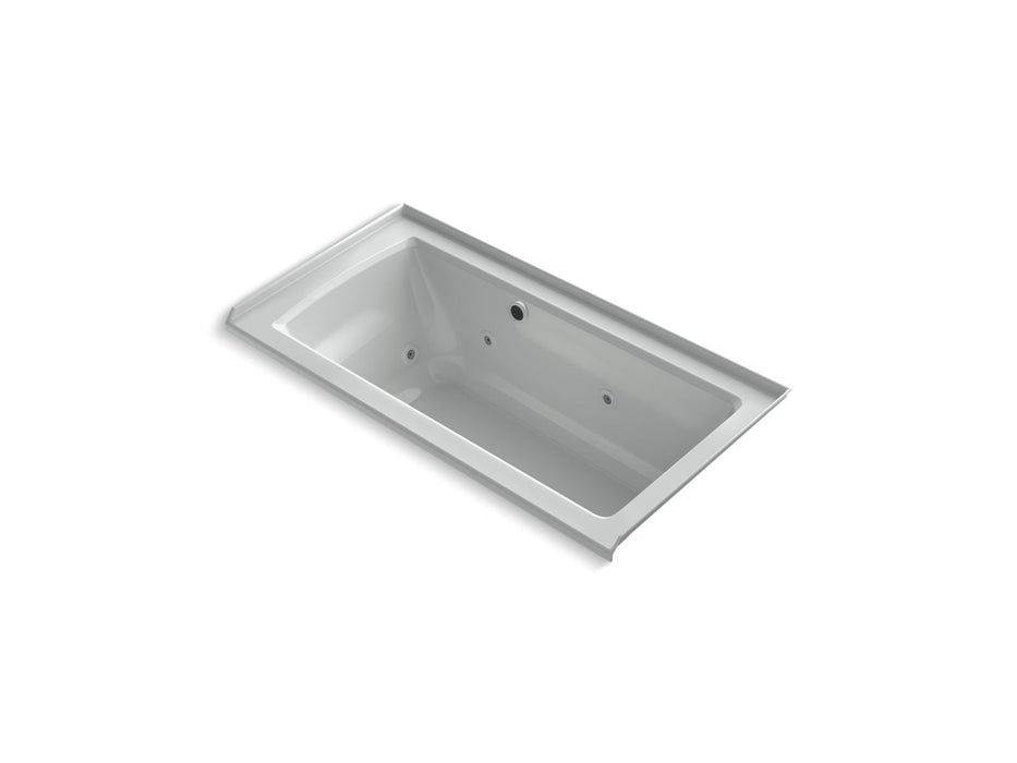 KOHLER K-1947-RW Archer 60" x 30" alcove whirlpool bath with Bask heated surface, right drain
