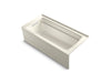 KOHLER K-1949-GHLAW Archer 66" x 32" alcove Heated BubbleMassage air bath with Bask heated surface, left drain