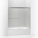 KOHLER K-707000-L Revel Sliding bath door, 55-1/2" H x 56-5/8 - 59-5/8" W, with 1/4" thick Crystal Clear glass