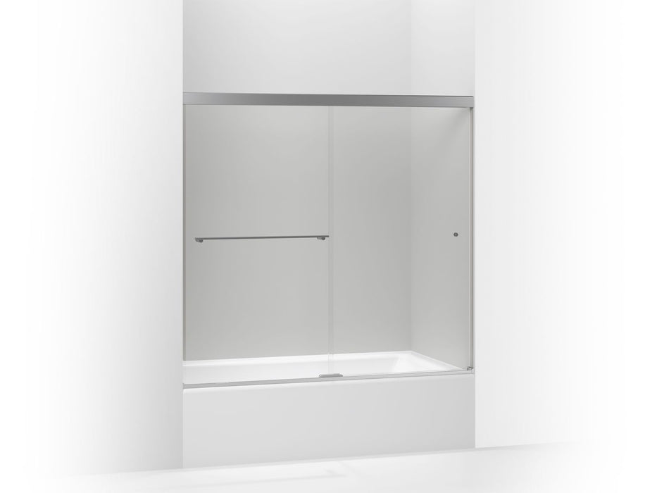 KOHLER K-707000-L Revel Sliding bath door, 55-1/2" H x 56-5/8 - 59-5/8" W, with 1/4" thick Crystal Clear glass