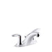 KOHLER K-15241-4DRA Coralais Two-handle centerset bathroom sink faucet with plastic pop-up drain and lift rod