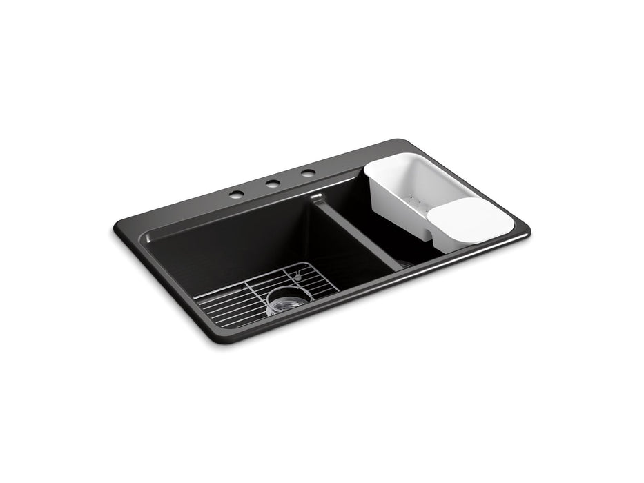 KOHLER K-8669-3A2 Riverby 33" top-mount double-bowl workstation kitchen sink