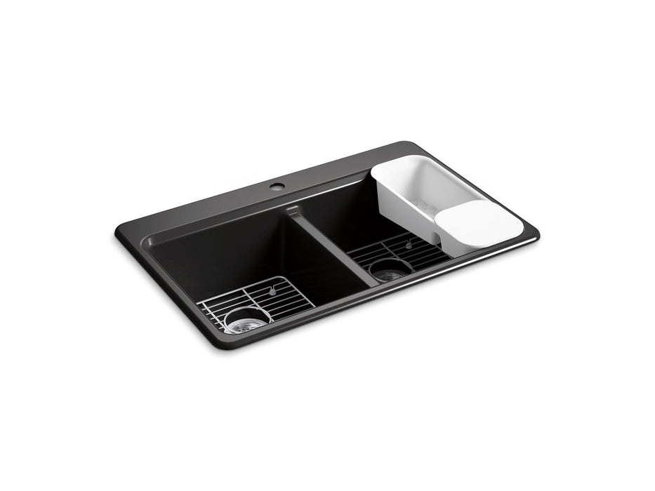 KOHLER K-8679-1A2 Riverby 33" top-mount double-bowl workstation kitchen sink