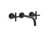 KOHLER K-T14414-3 Purist Wall-mount bathroom sink faucet trim with Cross handles, 1.2 gpm