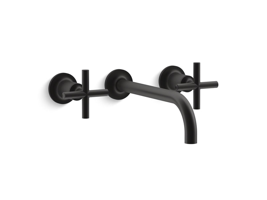 KOHLER K-T14414-3 Purist Wall-mount bathroom sink faucet trim with Cross handles, 1.2 gpm