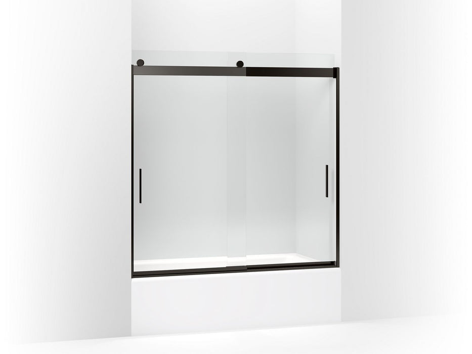 KOHLER K-706002-L Levity Sliding bath door, 59-3/4" H x 56-5/8 - 59-5/8" W, with 1/4" thick Crystal Clear glass