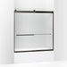 KOHLER K-706004-D3 Levity Sliding bath door, 62" H x 56-5/8 - 59-5/8" W, with 1/4" thick Frosted glass
