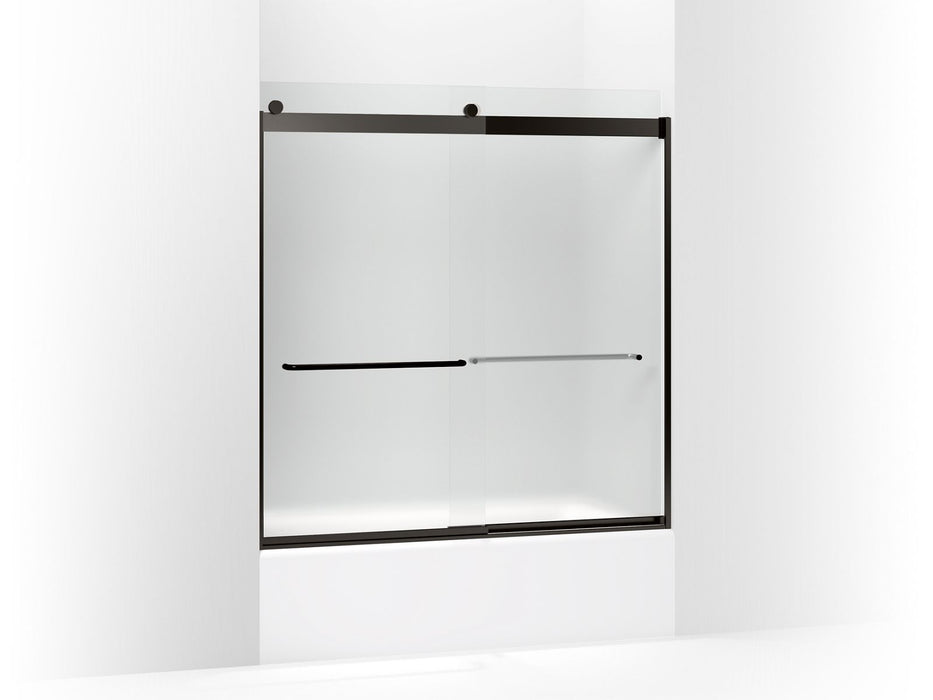 KOHLER K-706004-D3 Levity Sliding bath door, 62" H x 56-5/8 - 59-5/8" W, with 1/4" thick Frosted glass