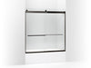 KOHLER K-706004-L Levity Sliding bath door, 62" H x 56-5/8 - 59-5/8" W, with 1/4" thick Crystal Clear glass