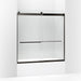 KOHLER K-706004-L Levity Sliding bath door, 62" H x 56-5/8 - 59-5/8" W, with 1/4" thick Crystal Clear glass