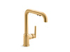 KOHLER K-7505 Purist Pull-out kitchen sink faucet with three-function sprayhead