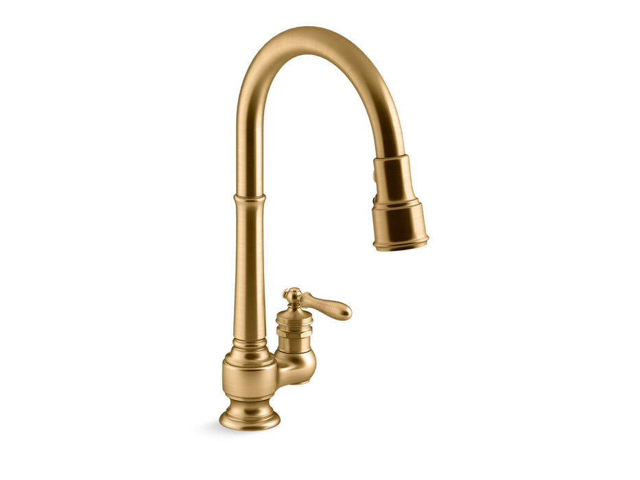 KOHLER K-99260 Artifacts Pull-down kitchen sink faucet with three-function sprayhead