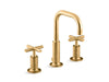 KOHLER K-14406-3 Purist Widespread bathroom sink faucet with Cross handles, 1.2 gpm