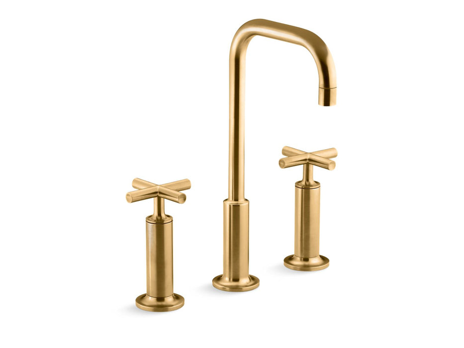 KOHLER K-14408-3 Purist Widespread bathroom sink faucet with Cross handles, 1.2 gpm