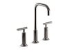 KOHLER K-14408-4 Purist Widespread bathroom sink faucet with Lever handles, 1.2 gpm