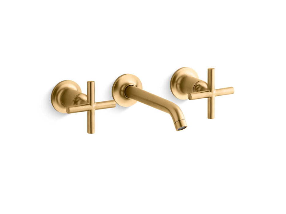 KOHLER K-T14413-3 Purist Wall-mount bathroom sink faucet trim with Cross handles, 1.2 gpm