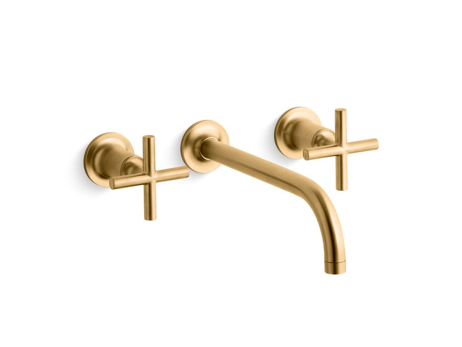 KOHLER K-T14414-3 Purist Wall-mount bathroom sink faucet trim with Cross handles, 1.2 gpm