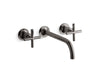 KOHLER K-T14414-3 Purist Wall-mount bathroom sink faucet trim with Cross handles, 1.2 gpm