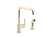 KOHLER K-7508 Purist Single-handle kitchen sink faucet with side sprayer