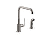 KOHLER K-7508 Purist Single-handle kitchen sink faucet with side sprayer