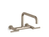 KOHLER K-7549-4 Purist Two-hole wall-mount bridge kitchen sink faucet