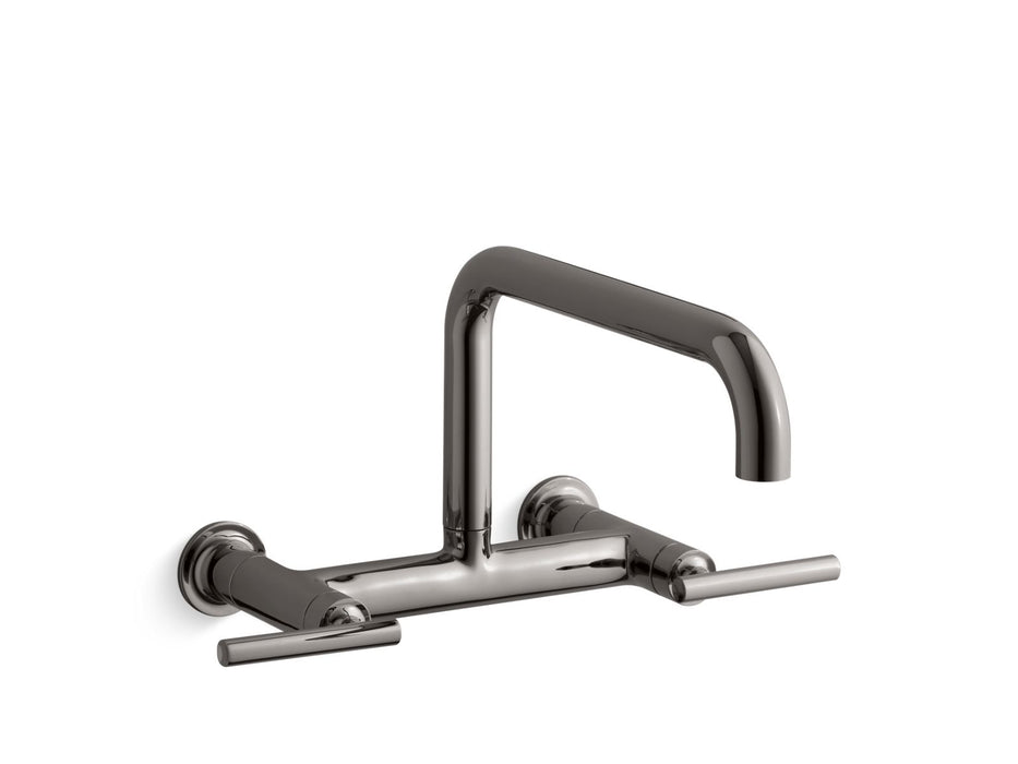 KOHLER K-7549-4 Purist Two-hole wall-mount bridge kitchen sink faucet
