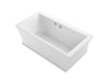 KOHLER K-24011-W1 Stargaze 60" x 34" freestanding bath with Bask heated surface and fluted shroud