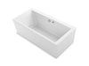 KOHLER K-24018-GHW Stargaze 60" x 34" freestanding Heated BubbleMassage air bath with Bask heated surface and straight shroud