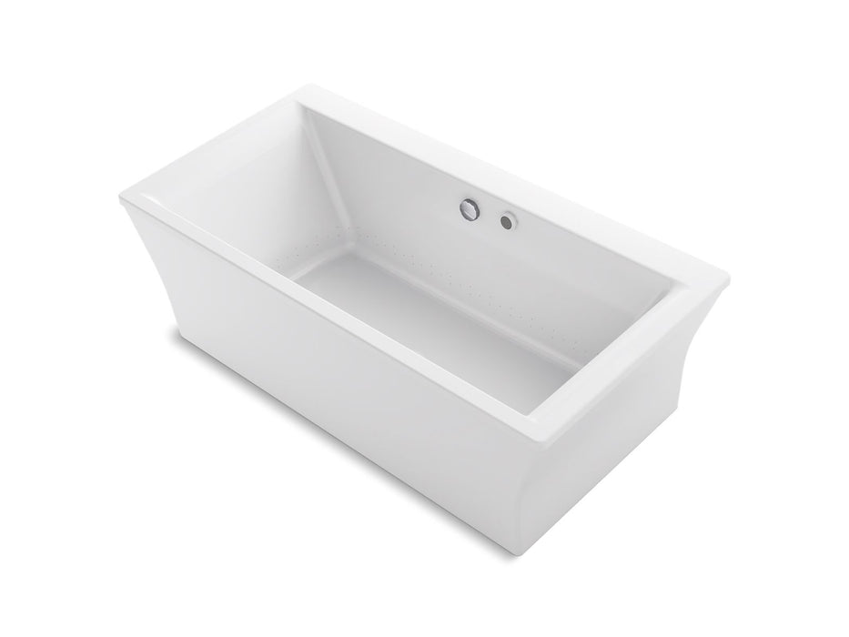KOHLER K-1959-GHW Stargaze 72" x 36" freestanding Heated BubbleMassage air bath with Bask heated surface and fluted shroud