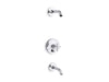 KOHLER K-T14420-3L Purist Rite-Temp bath and shower trim kit with push-button diverter and cross handle, without showerhead