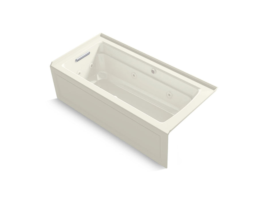 KOHLER K-1949-XGHLA Archer 66" x 32" alcove Heated BubbleMassage air bath and whirlpool, left drain