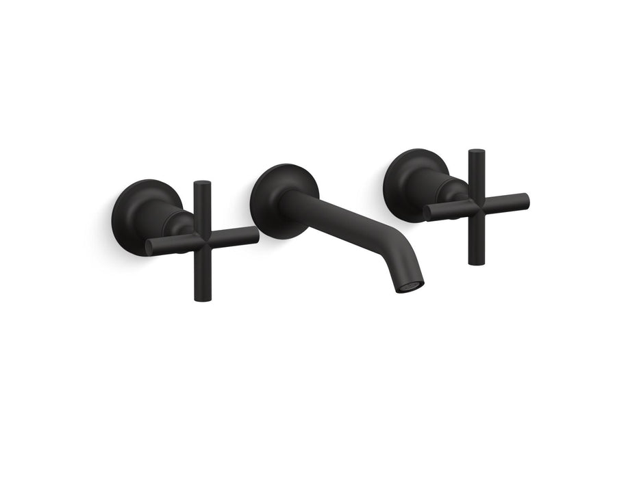 KOHLER K-T14413-3 Purist Wall-mount bathroom sink faucet trim with Cross handles, 1.2 gpm
